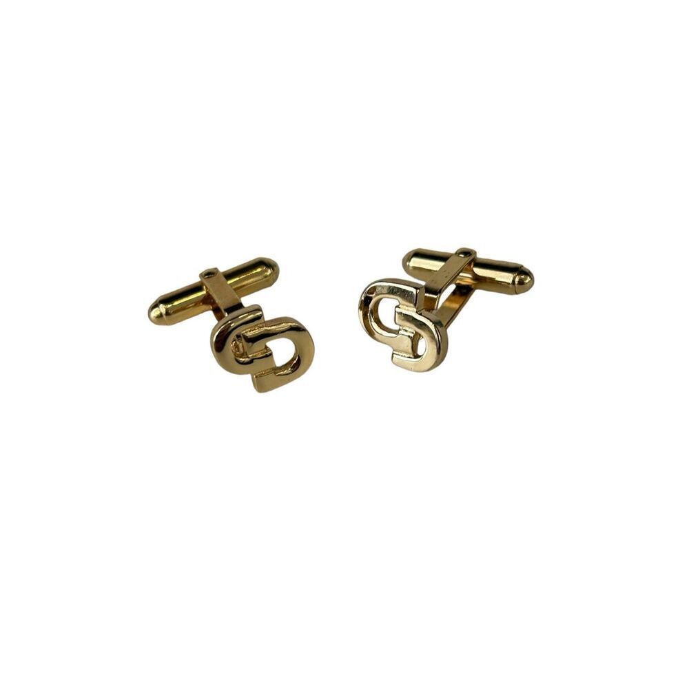Christian Dior CD Design Cufflinks Gold Tone Men's Fashion Jewelry Collection